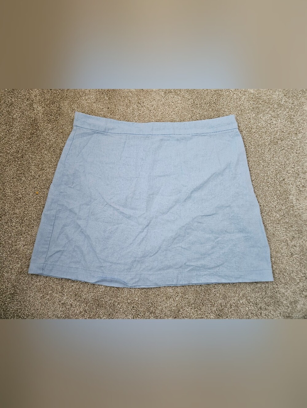 Old Navy Light Blue Linen/Rayon Blend Skirt